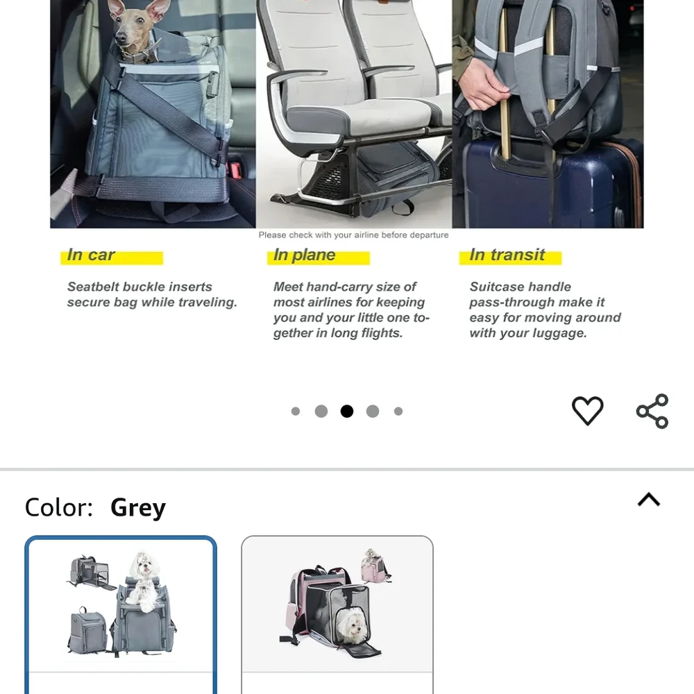 Men's Stylish Gray Backpack with Pet Carrier
